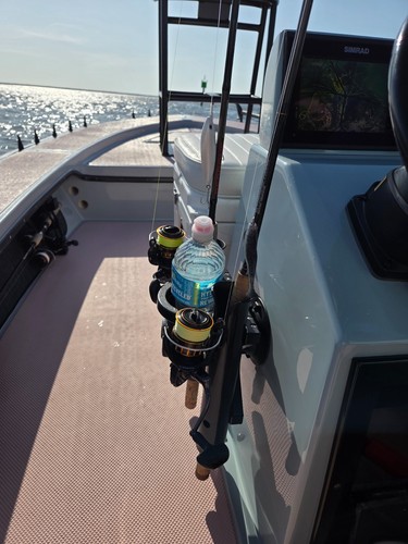 Dual rod holder - single, cup